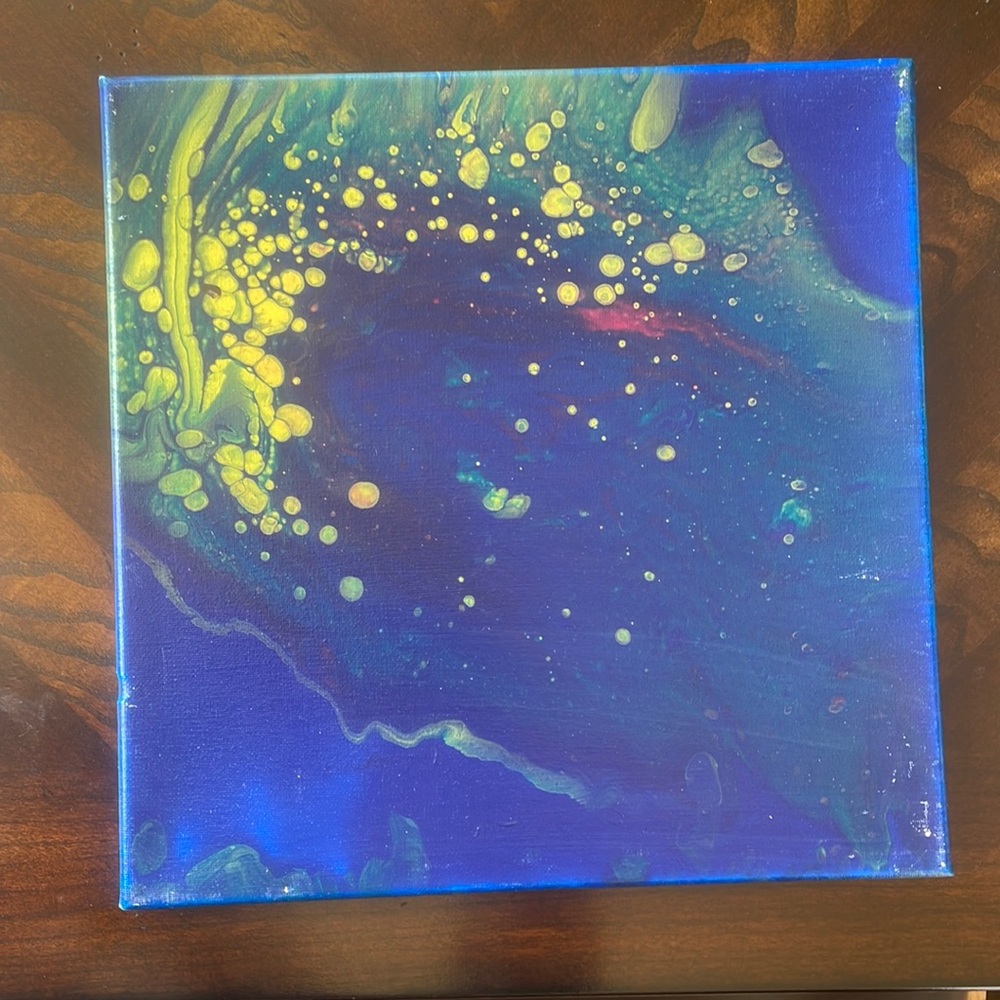 Paint Pour Fluid Art Wall Decor Painting By Local Omaha Artist, Tammy Muecke.